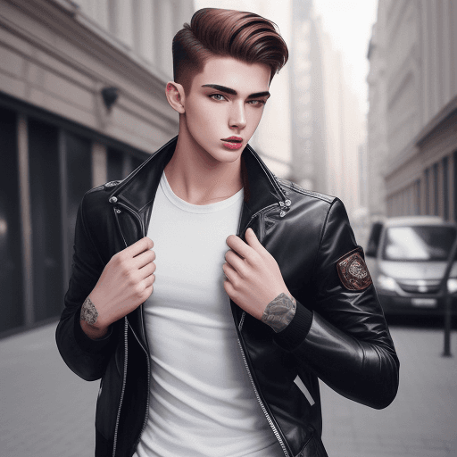 AI generated: superior photo оф instagram boy model, jacket luxury, nice