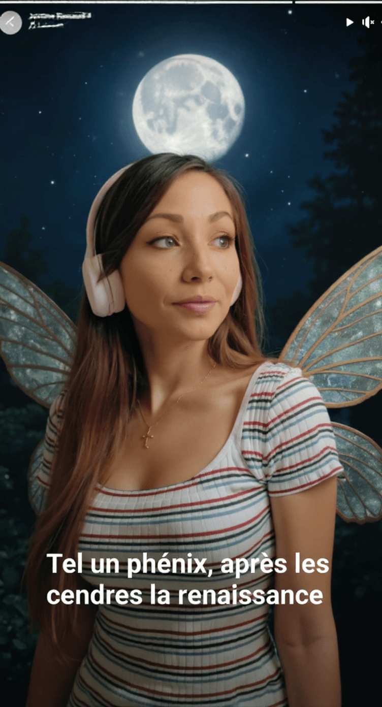 AI generated: beautiful fairy watching moon