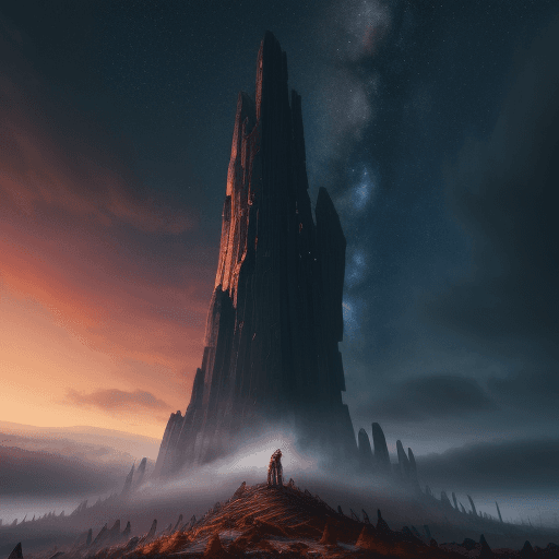 AI generated: Giants standing together against the falling sky , epic , 8k , hd , colorful 