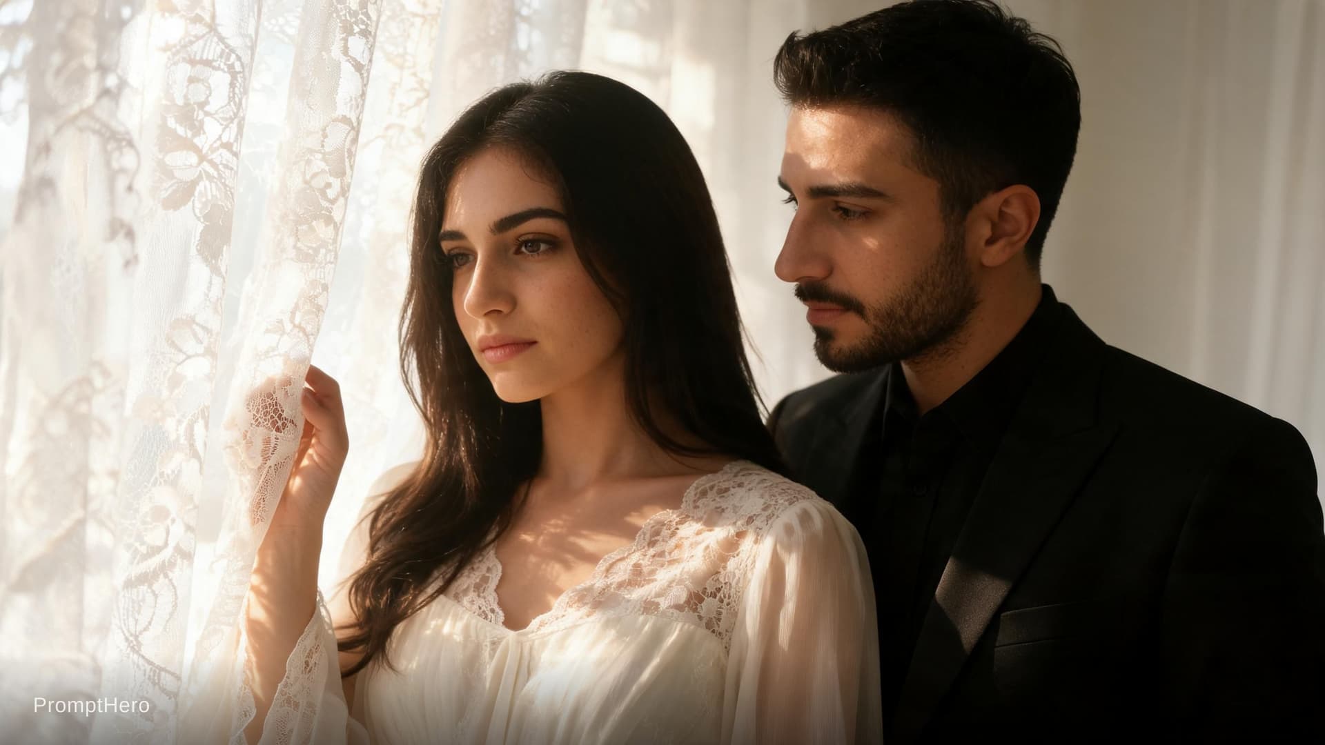 AI generated: Create an ultra-realistic cinematic romantic portrait, built strictly from the uploaded reference im...