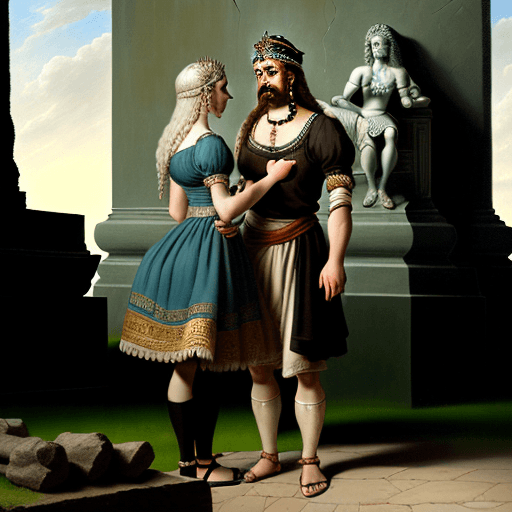 AI generated: An imaginary picture of a couple being confronted, realist detail, samson pollem, monumental ensembl...