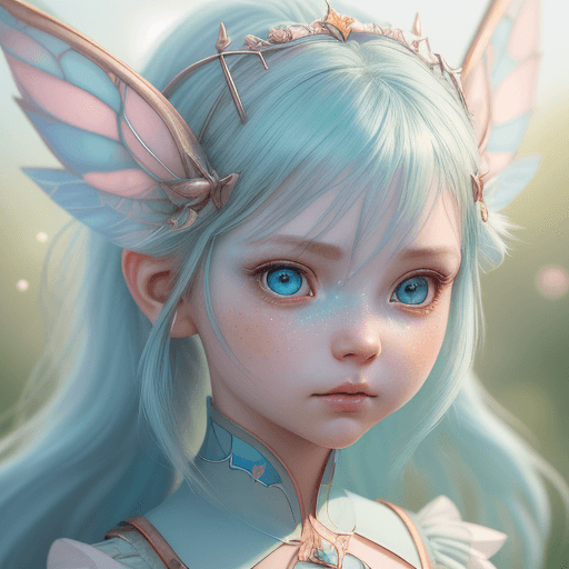 AI generated: ultra realistic photography, Vasya Lozhkin style, very cute fairy, detailed face facing the camera, ...