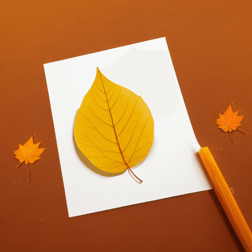 AI generated: fall (season) leaf and sticky note