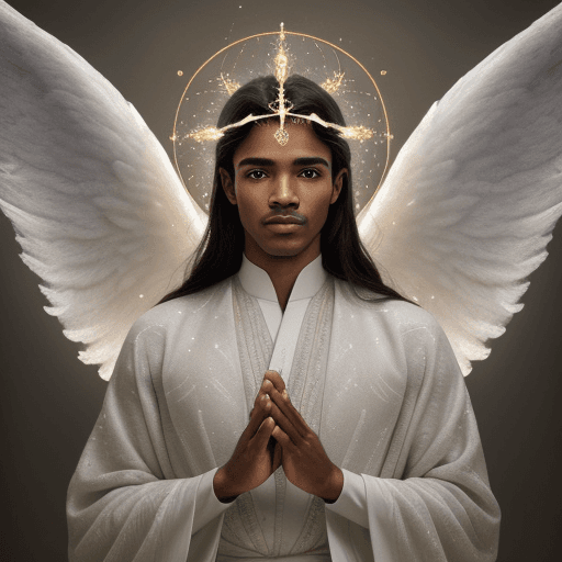 AI generated: photo of Angel Rafael, an exquisite portrait of Angel Gabriel in his celestial form, the image captu...