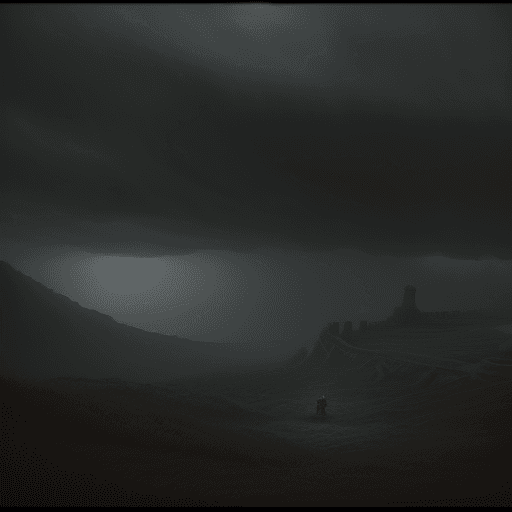 AI generated: ((Gladiator in a dramatic background)), cinematic lighting, very high detailed, foggy background, sh...