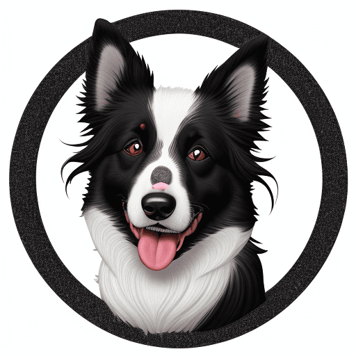 AI generated: illustration of a dog engraving style, black and white, race is "border collie" race, white backgrou...