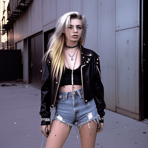 AI generated: neonpunk style 20-year-old In the gritty streets of 1990 Manhattan, a street-style photograph captur...
