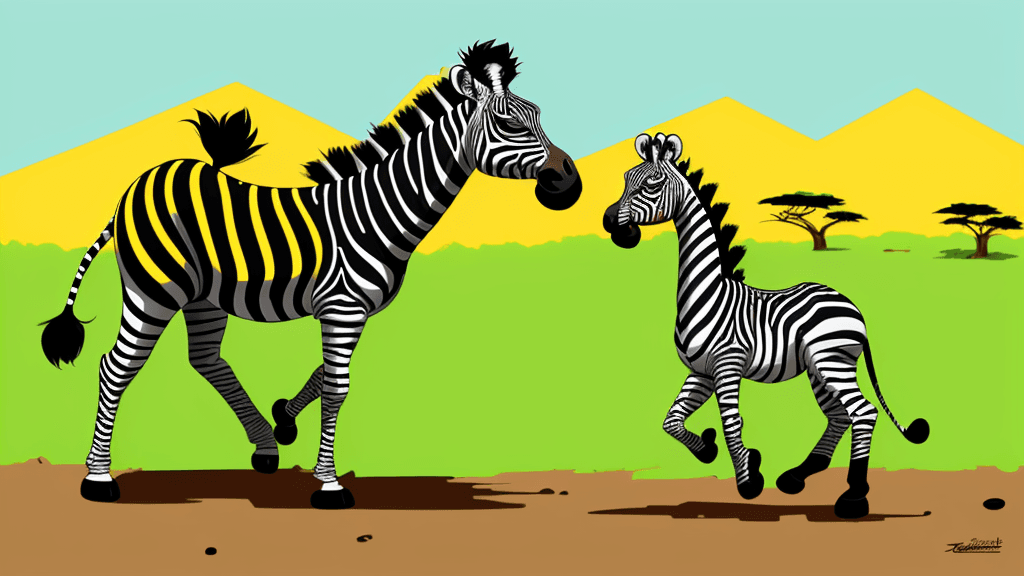 AI generated: lots of cartoon animals, monkeys and zebras in the african safari, in the style of animated gifs, co...