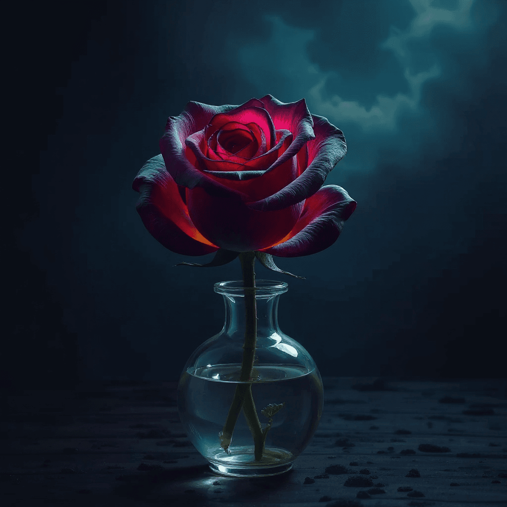 AI generated: rose in a vase