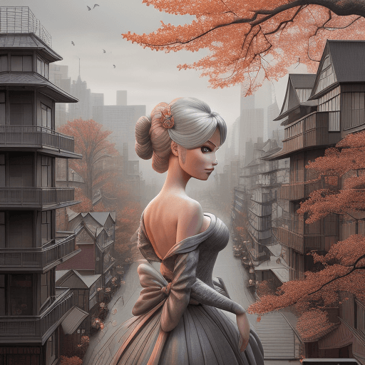 AI generated: Barbie in the city ...illustration by Jason Brooks matte autumn colors , Brendon Monroe , Andrew Wye...