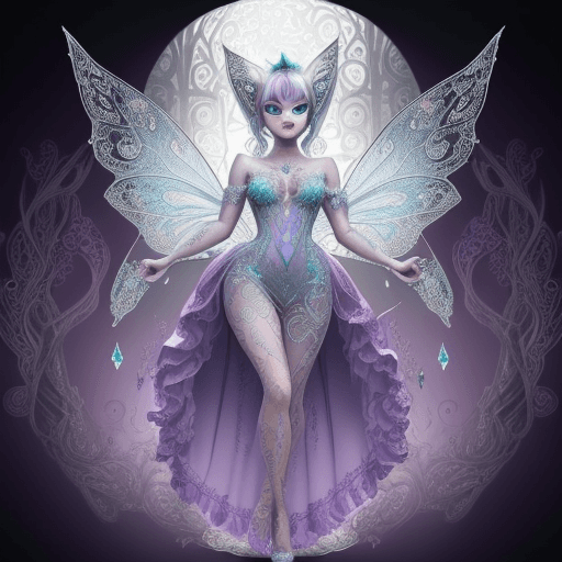 AI generated: full body shot, intricately detailed, cheshire cat as Tinkerbell, intricately adorned hair, perfect ...