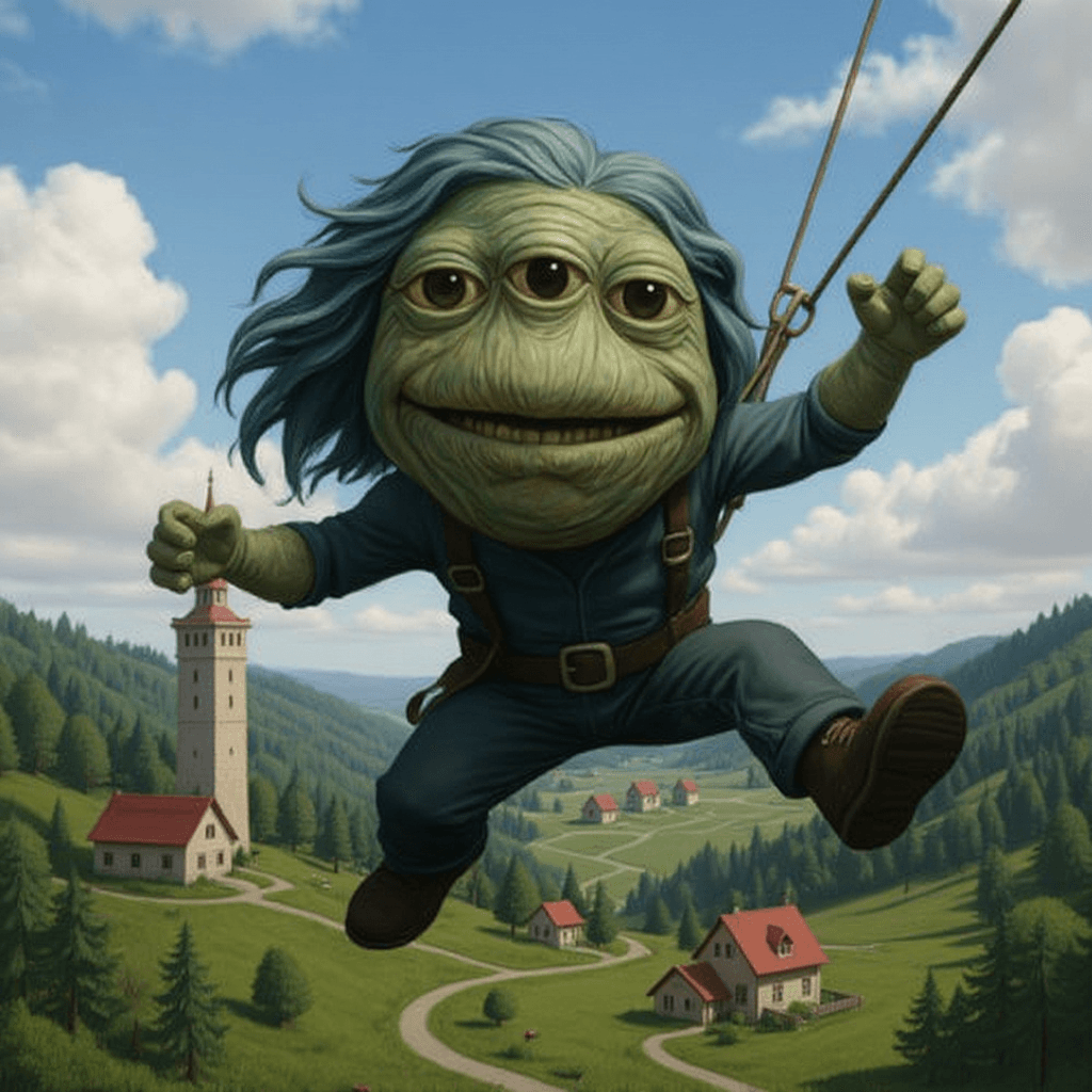 AI generated: I want to see this character bungee jumping in the north of Poland