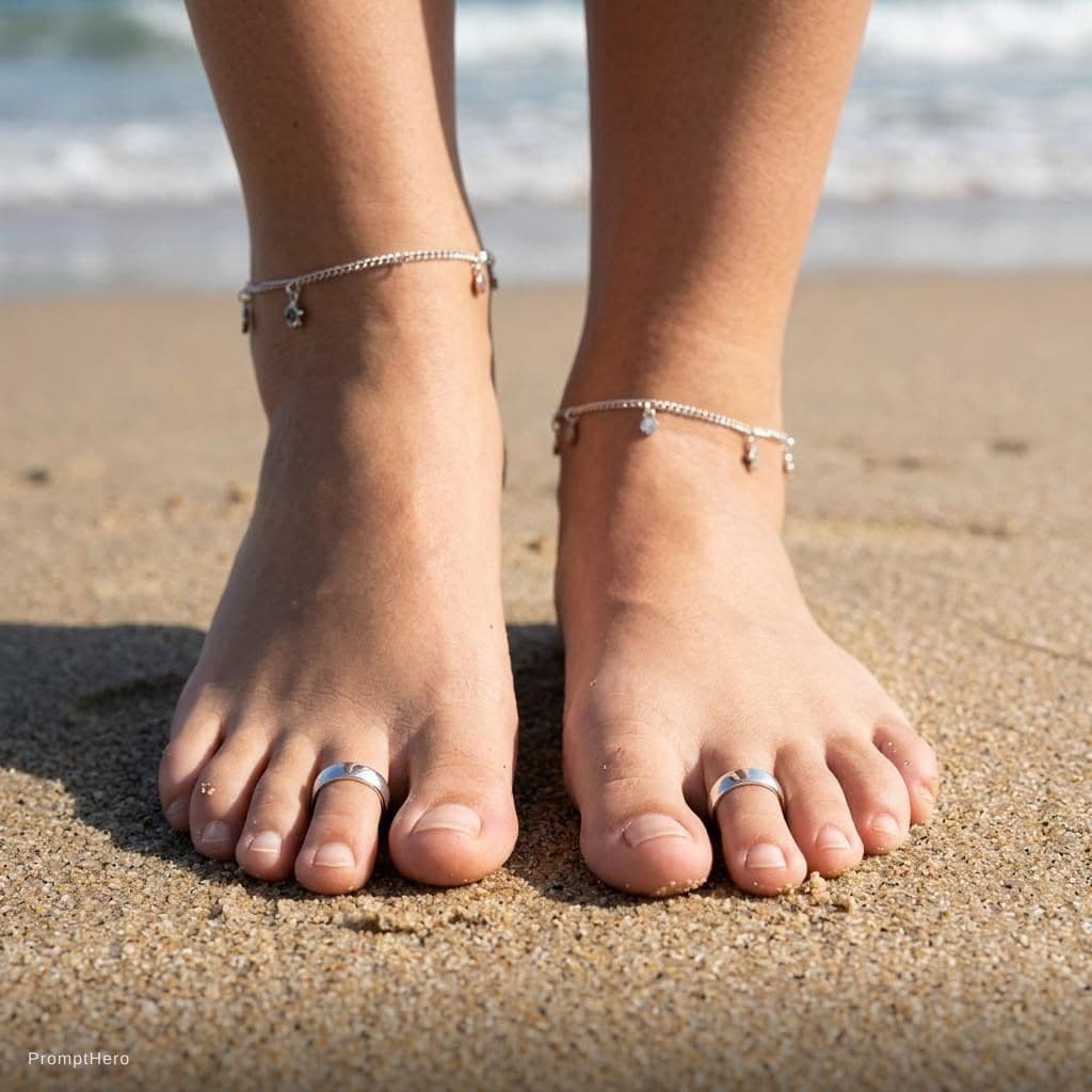 AI generated: Add toe ring both feet second toe 