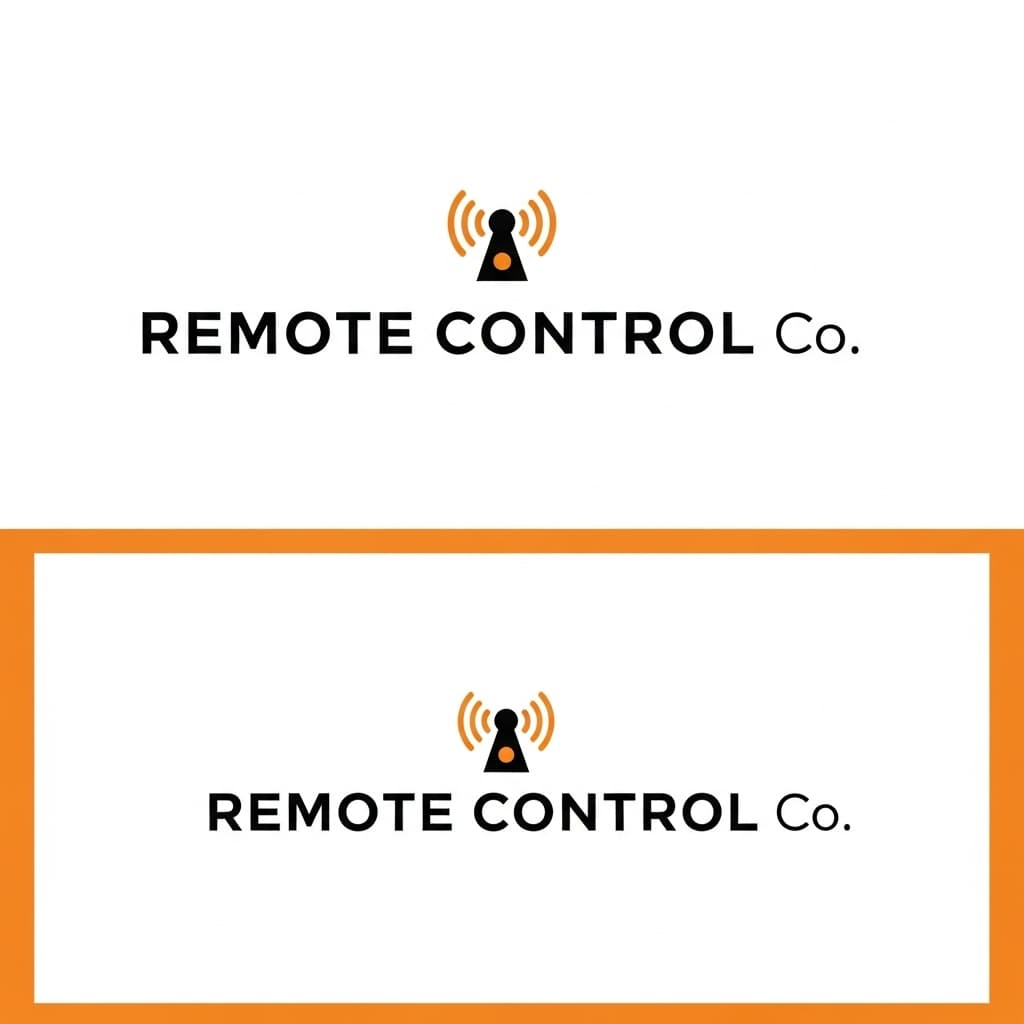 AI generated: Design a premium, modern, and sleek logo for a tech company named "Remote Control Co". The logo must...