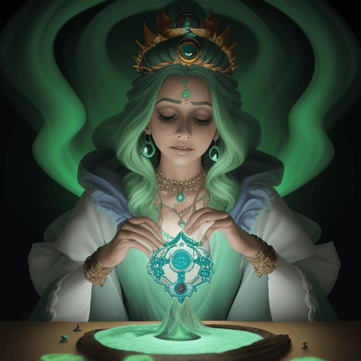 AI generated: Crea una imagen de una hechicera consultando su grimorio