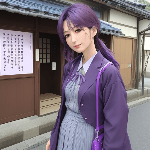 AI generated: 村田蓮爾,violet color ,@kaoru_renraku@https://chibiruri.exblog.jp/
