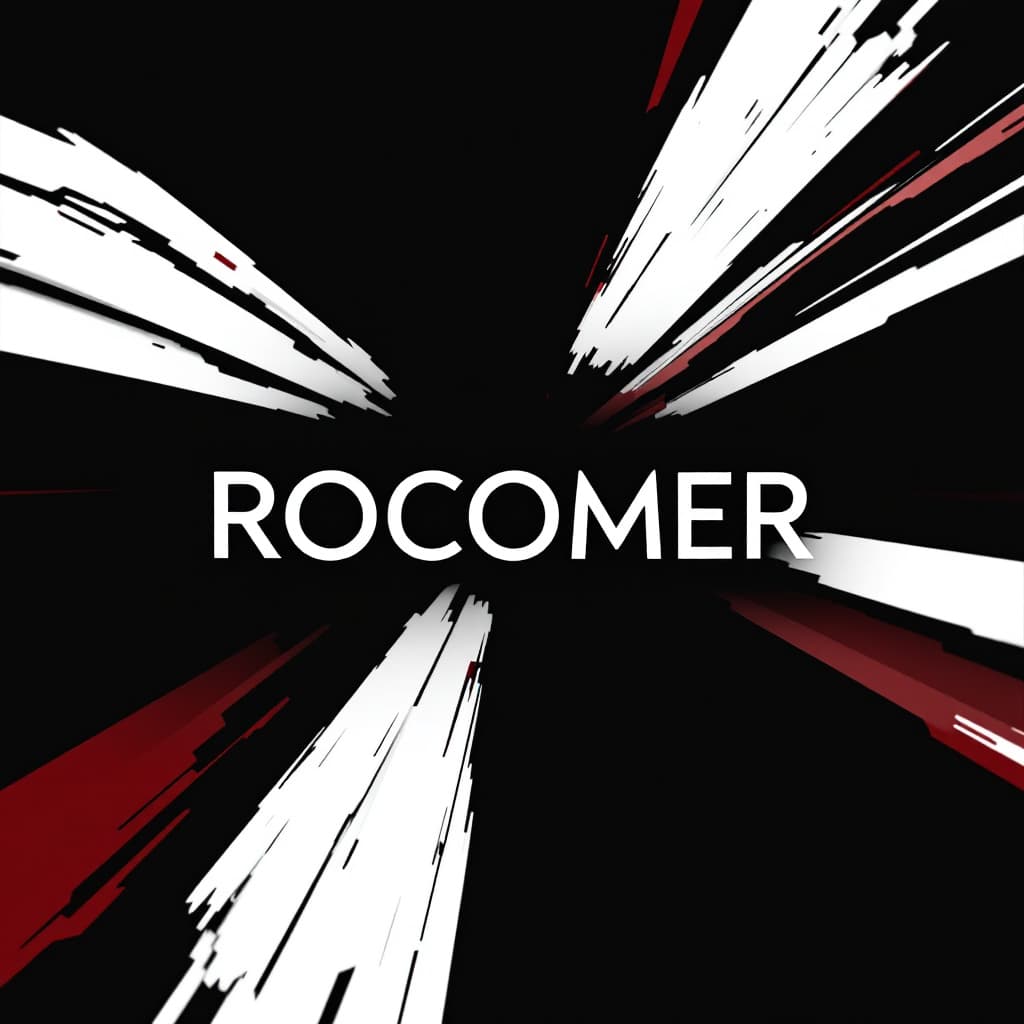 AI generated: Logo for a personal brand with the name 'ROCOMER' in the middle of the logo. The colors have to be b...