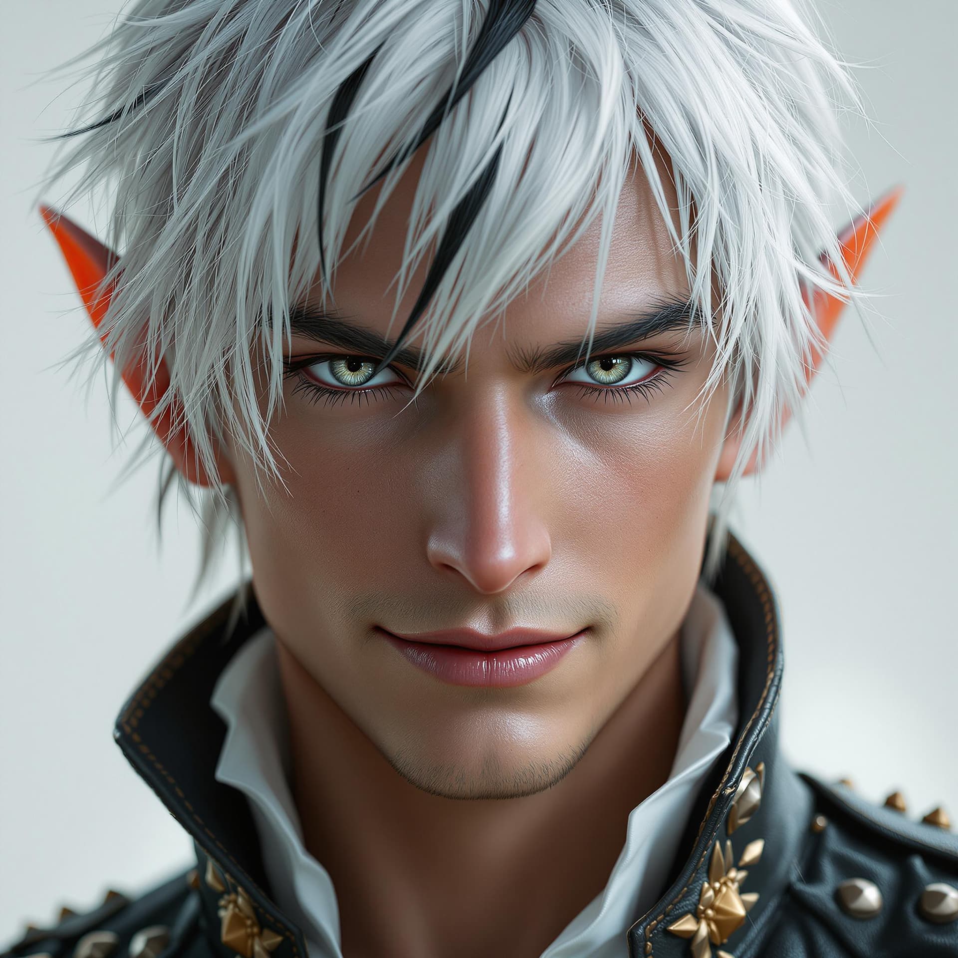 AI generated: High resolution photography, photorealistic close-up portrait male elf. handsome swashbuckler, soft ...