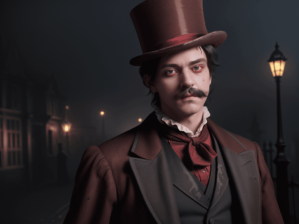 AI generated: (masterpiece of the highest quality:1.2), (ultra detailed), 1man, detailed face, glowing red eyes, b...