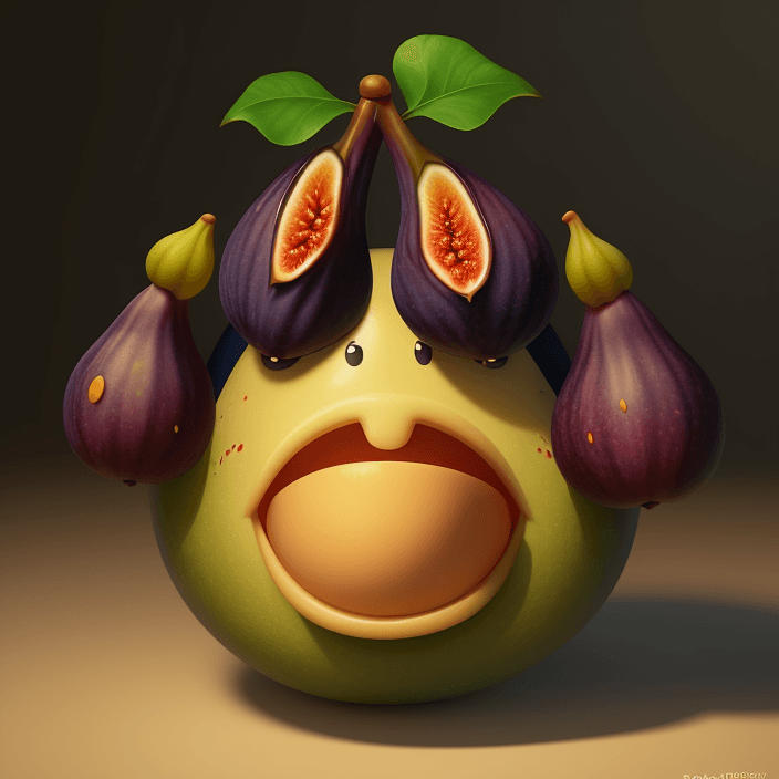 AI generated: A happy cartoon Fig fruit , Pixar Style, perfect composition, 8k artistic photography, photorealisti...