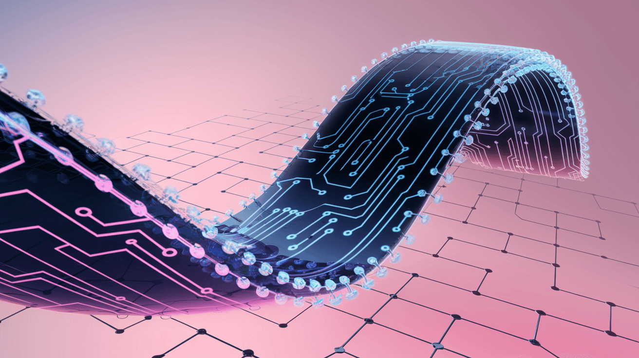 AI generated: A futuristic, fluid, and dynamic representation of a fintech settlement platform using blockchain te...