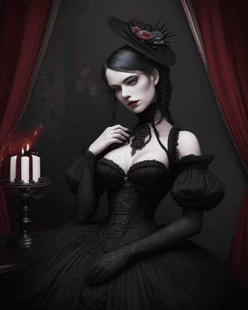 AI generated: A celebratory gathering filled with vivid hues and striking contrasts, evoking a dark, alluring, and...