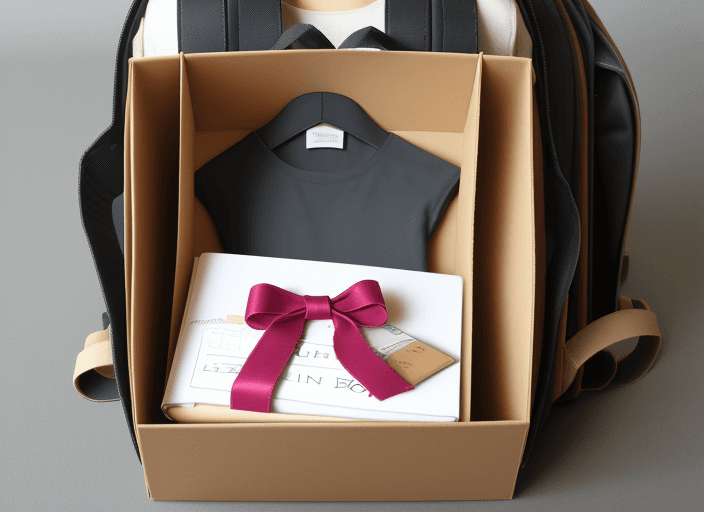 AI generated: A gift box as a backpack


