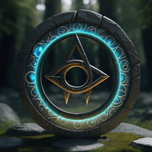 AI generated: spiraling stargate stone portal covered in runes traveling to the beginning of time, highly detailed...