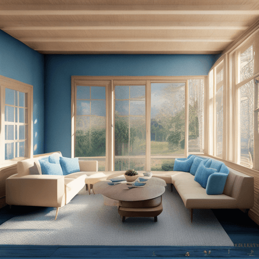 AI generated: High resolution photography interior design, dreamy sunken living room conversation pit, wooden floo...