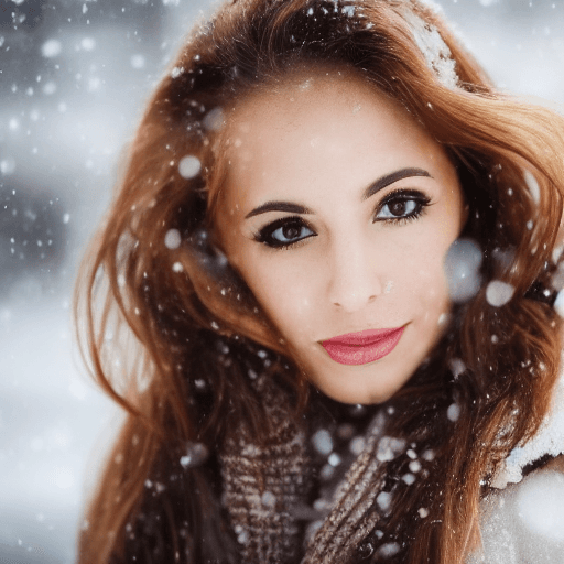 AI generated: professional portrait photograph of a gorgeous Colombian girl in winter clothing with long wavy back...
