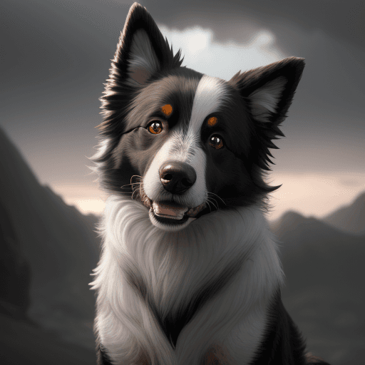 AI generated: Photo of a ultra realistic de un perro border collie color blanco negro, donde predomine mas el negr...