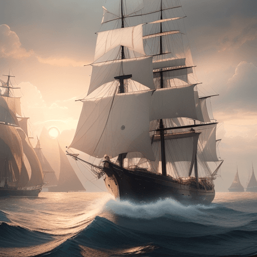 AI generated: Photo of a ultra realistic sailing ship, dramatic light, pale sunrise, cinematic lighting, battered,...