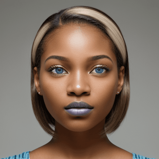 AI generated: Creating a striking portrait features a black woman whose serene, composed expression captures the v...