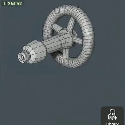 AI generated video: •  Circular Wheel: This is the main component. It likely represents a handle that can be rotated.
...