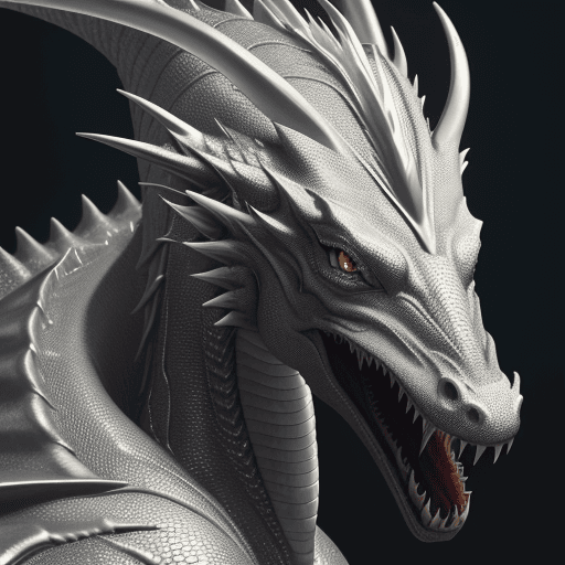AI generated: silver dragon, hiperrealistic, 8k, High quality picture. Detailed picture. Masterpiece. ArtStation. ...