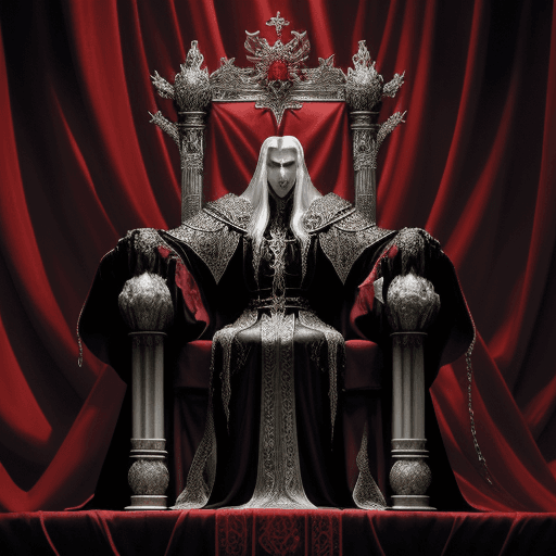 AI generated: The imposing divine court with thrones stretching into the distance, occupied by creatures of godly ...