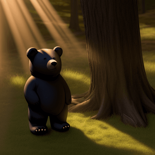 AI generated: Mourning Bear- SUN LIGHT -TREE- GOBO -