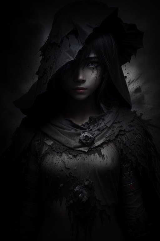 AI generated: skin from chaos, dark atmosphere, dust explosion