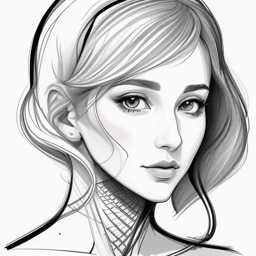 AI generated: sketch of yes woman's , expressive line-work, in the style of beautiful portraits --ar 35:64 --styli...