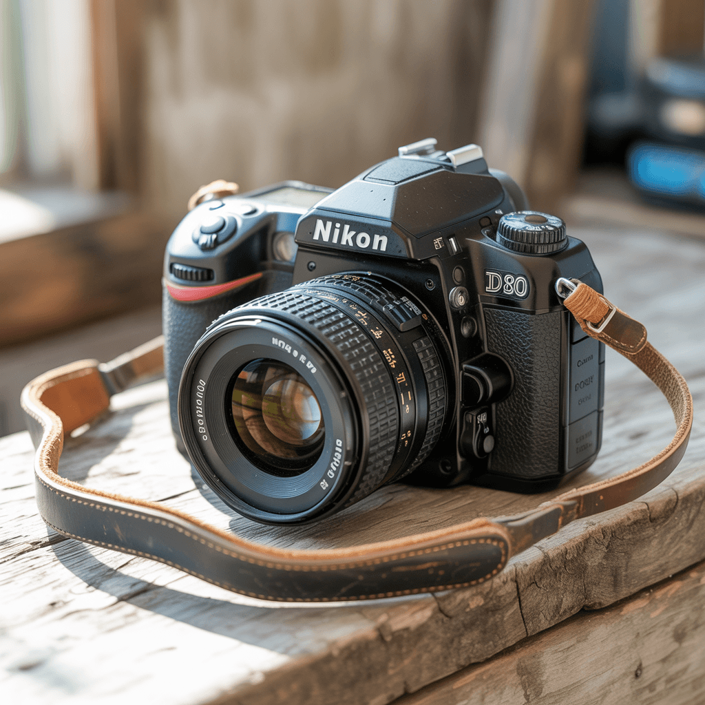 AI generated: close up image of a dslr camera