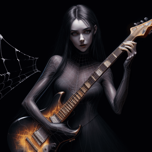 AI generated: create image of woman, a stunning realistic photoshoot of young pale skin lady, webs intigrating int...
