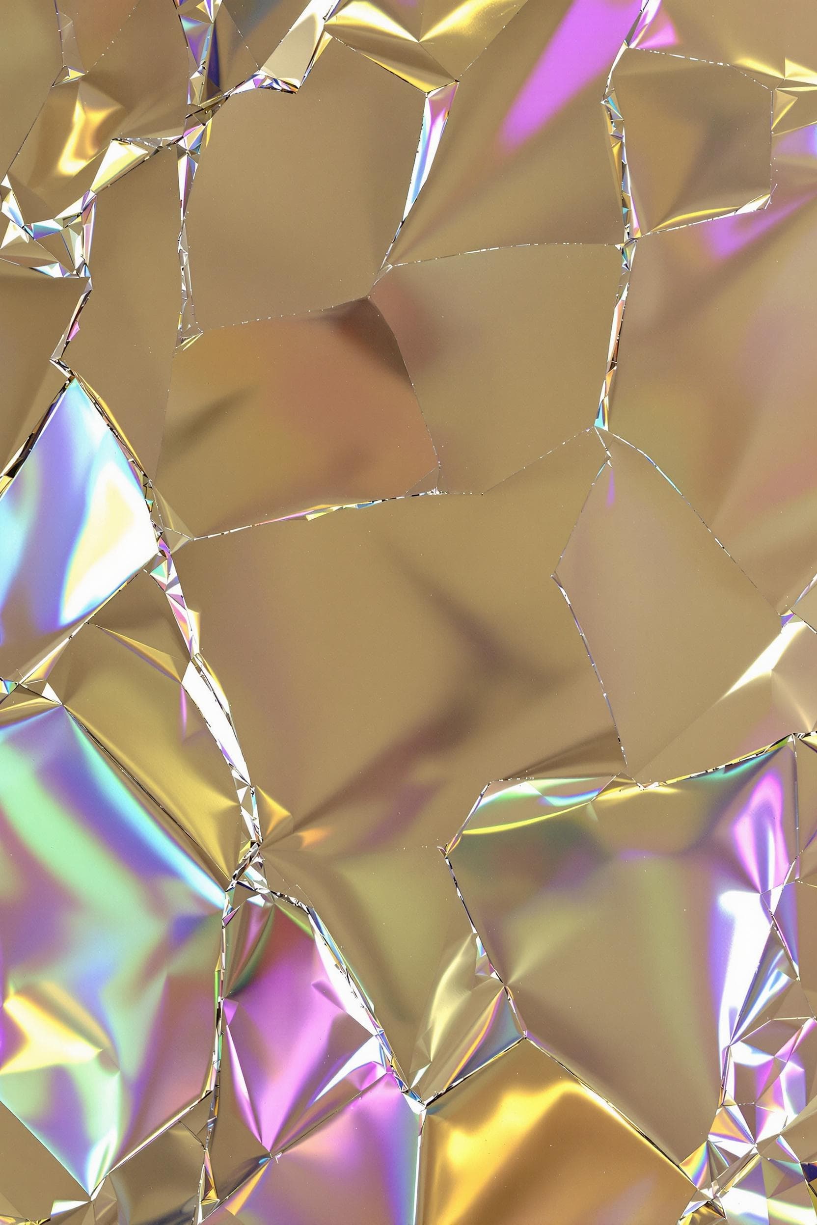 AI generated: damaged holographic foil texture, with holographic effect,