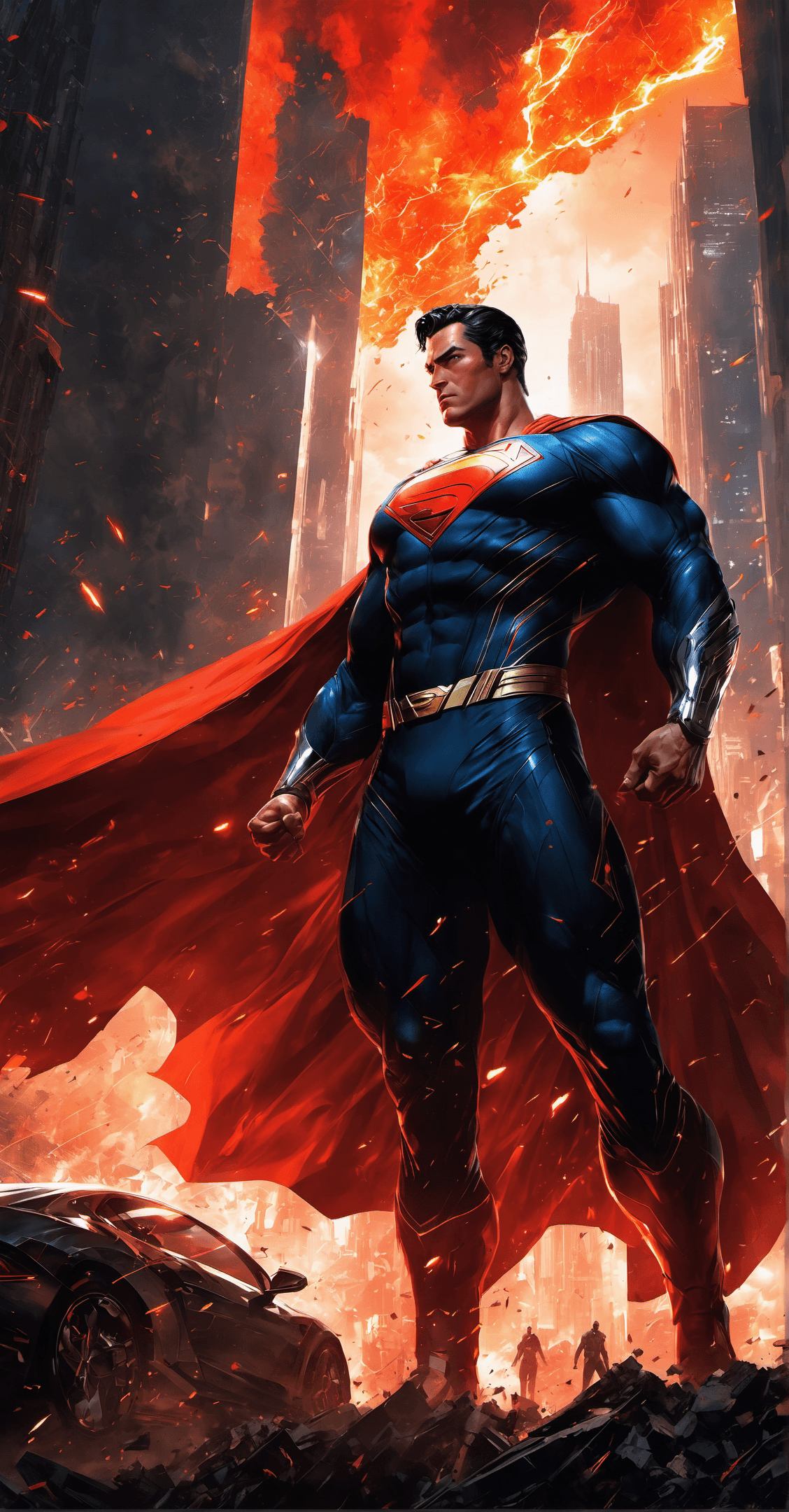 AI generated: A digitally illustrated superhero figure is depicted by WLOP, Guweiz, and Nixeu art styles, portrayi...
