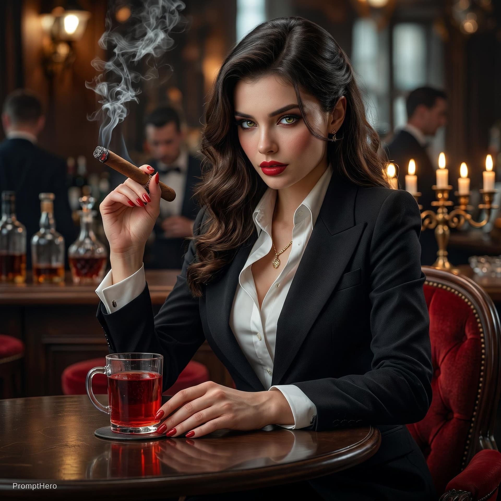 AI generated: Upscale the image and make her more realistic. 