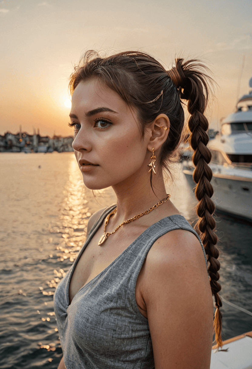 AI generated: photograph of a woman with (twintails hair:1.1) with a touch of formal elegance or quirky charm, lig...