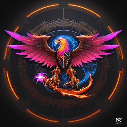 AI generated: Conceptualize a cutting-edge logo for MLDev World, featuring a Tech Phoenix as the central motif int...