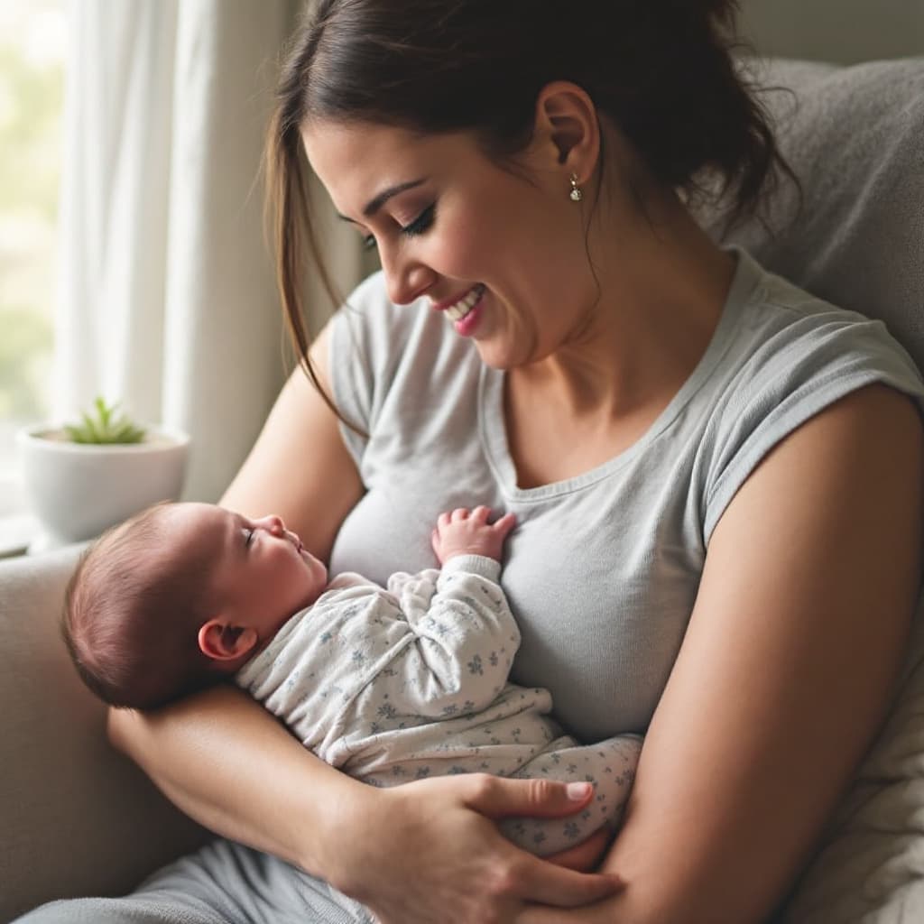 AI generated: Mom breastfeeding 
