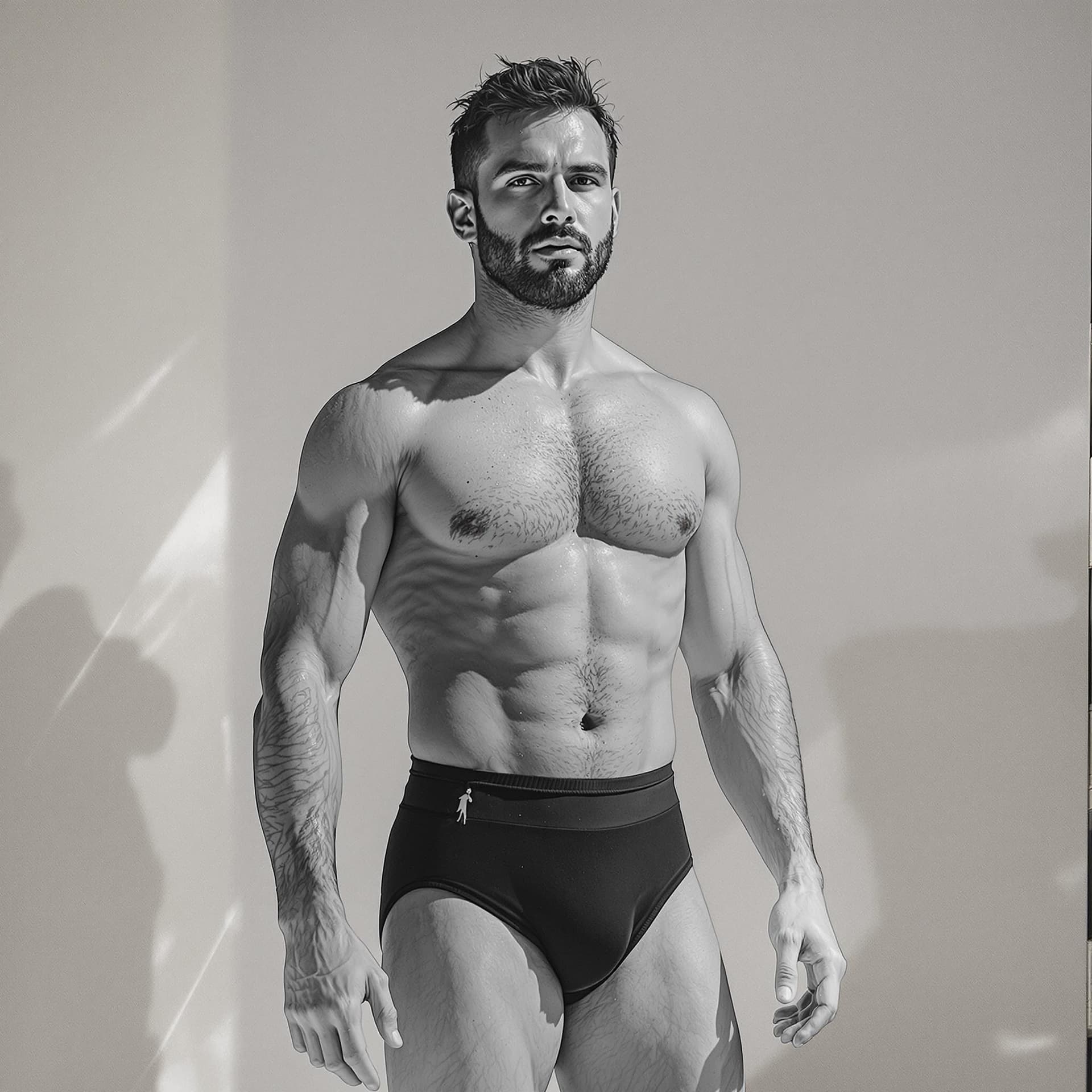 AI generated: Male in bathing suit