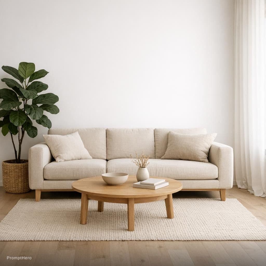 AI generated: Sujet : salon moderne
Objets : canapé, plante, table
Lumière : naturelle douce
Style : minimaliste
M...