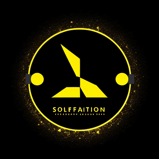 AI generated: Make a logo with a black background and a yellow figure. So that there is solidity and association r...